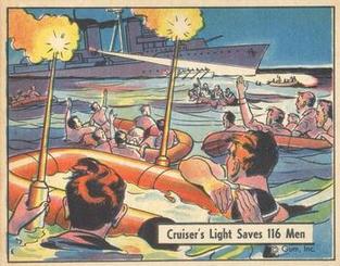 1942 War Gum (R164) #63 Cruiser's Light Saves 116 Men Front
