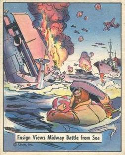1942 War Gum (R164) #79 Ensign views Midway battle from Sea Front