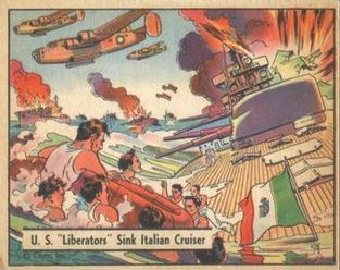 1942 War Gum (R164) #83 US Liberators sink Italian Cruiser Front