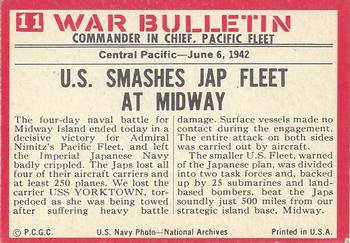 1965 Philadelphia Gum War Bulletin #11 Victory At Sea Back