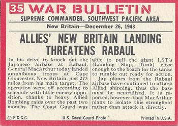 1965 Philadelphia Gum War Bulletin #35 Ocean-Going Garage Back