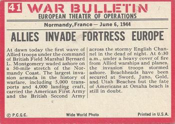 1965 Philadelphia Gum War Bulletin #41 D-Day At Last Back