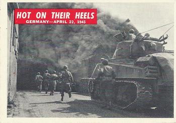 1965 Philadelphia Gum War Bulletin #74 Hot On Their Heels Front