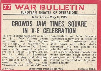 1965 Philadelphia Gum War Bulletin #77 Tears Of Joy Back