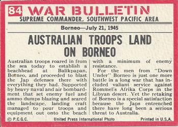 1965 Philadelphia Gum War Bulletin #84 Aussies Wade In Back