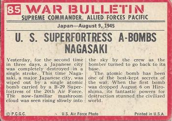 1965 Philadelphia Gum War Bulletin #85 Super Bomb Back