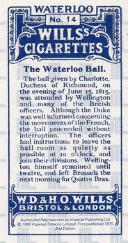 1990 Imperial 1915 Wills's Waterloo (reprint) #14 The Waterloo Ball Back