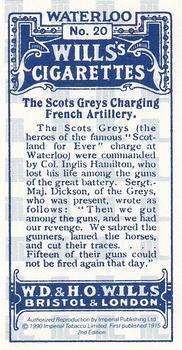 1990 Imperial 1915 Wills's Waterloo (reprint) #20 The Scots Greys charging French artillery Back