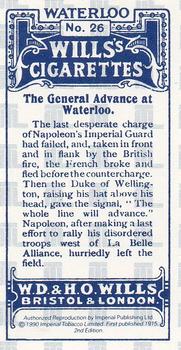 1990 Imperial 1915 Wills's Waterloo (reprint) #26 The general advance at Waterloo Back