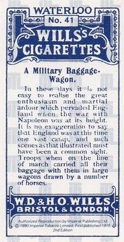 1990 Imperial 1915 Wills's Waterloo (reprint) #41 A Military Baggage Wagon Back