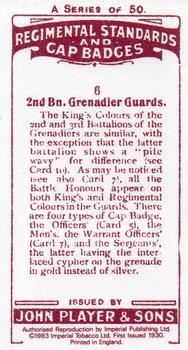 1993 Imperial Publishing Ltd Regimental Standards and Cap Badges #6 2nd Bn. Grenadier Guards Back
