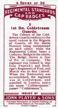 1993 Imperial Publishing Ltd Regimental Standards and Cap Badges #8 1st Bn. Coldstream Guards Back