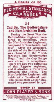 1993 Imperial Publishing Ltd Regimental Standards and Cap Badges #24 2nd Bn. The Bedfordshire and Hertfordshire Regt. Back