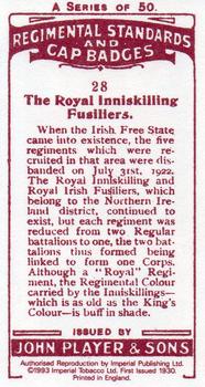 1993 Imperial Publishing Ltd Regimental Standards and Cap Badges #28 The Royal Inniskilling Fusiliers Back