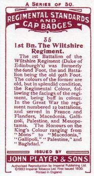 1993 Imperial Publishing Ltd Regimental Standards and Cap Badges #35 1st Bn. The Wiltshire Regiment Back