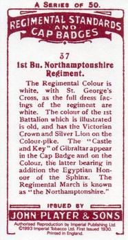 1993 Imperial Publishing Ltd Regimental Standards and Cap Badges #37 1st Bn. Northamptonshire Regiment Back