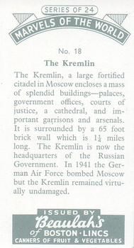 1954 Beaulah's Marvels of the World #18 The Kremlin Back