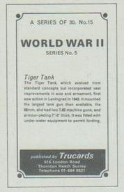 1970 Trucards World War 2 #15 Tiger Tank Back