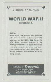 1970 Trucards World War 2 #20 Hitler Back