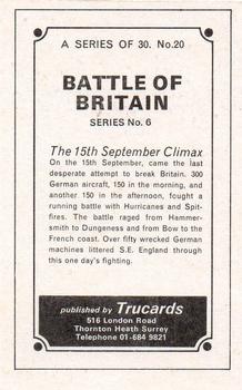 1970 Trucards Battle of Britain #20 The 15th September Climax Back