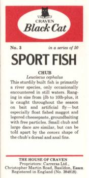1978 Craven Black Cat Sport Fish #3 Chub Back
