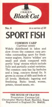 1978 Craven Black Cat Sport Fish #8 Common Carp Back