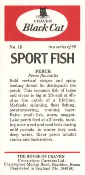 1978 Craven Black Cat Sport Fish #12 Perch Back