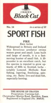 1978 Craven Black Cat Sport Fish #14 Pike Back