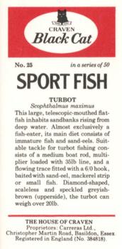 1978 Craven Black Cat Sport Fish #25 Turbot Back