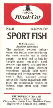 1978 Craven Black Cat Sport Fish #26 Mackerel Back