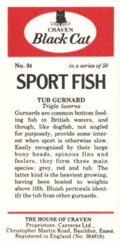 1978 Craven Black Cat Sport Fish #34 Tub Gurnard Back