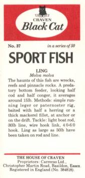 1978 Craven Black Cat Sport Fish #37 Ling Back