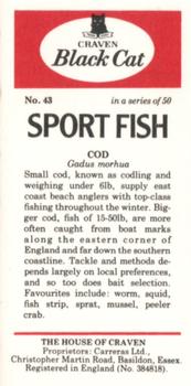 1978 Craven Black Cat Sport Fish #43 Cod Back