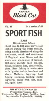1978 Craven Black Cat Sport Fish #46 Bass Back
