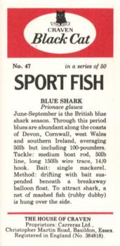 1978 Craven Black Cat Sport Fish #47 Blue Shark Back