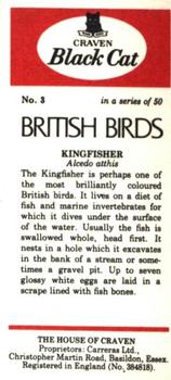 1976 Craven Black Cat British Birds #3 Kingfisher Back