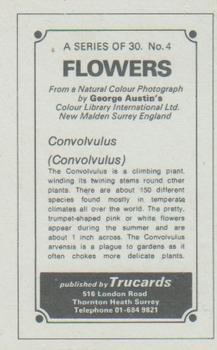 1970 Trucards Flowers #4 Convolvulus Back