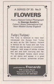 1970 Trucards Flowers #9 Tulip Back