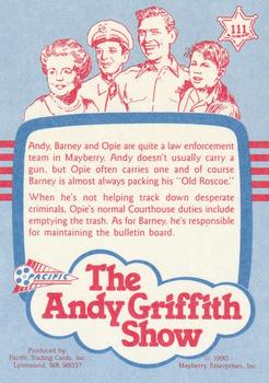 1991 Pacific The Andy Griffith Show Series 2 #111 Standing Tall Back