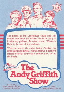 1991 Pacific The Andy Griffith Show Series 2 #138 Warren and Andy on Call Back