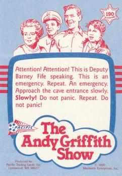 1991 Pacific The Andy Griffith Show Series 2 #190 Barney and the Cave Rescue Back