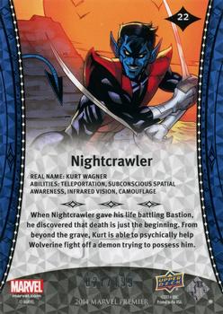 2014 Upper Deck Marvel Premier #22 Nightcrawler Back