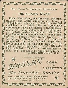 1910 Hassan The World's Greatest Explorers (T118) #NNO Dr. Elisha Kane Back