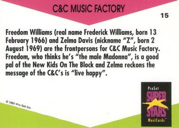 1991 Pro Set SuperStars MusiCards (UK Edition) #15 C&C Music Factory Back