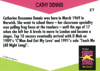 1991 Pro Set SuperStars MusiCards (UK Edition) #27 Cathy Dennis Back