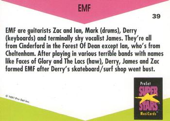 1991 Pro Set SuperStars MusiCards (UK Edition) #39 EMF Back