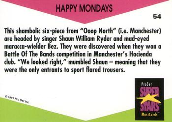 1991 Pro Set SuperStars MusiCards (UK Edition) #54 Happy Mondays Back