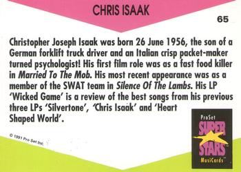 1991 Pro Set SuperStars MusiCards (UK Edition) #65 Chris Isaak Back