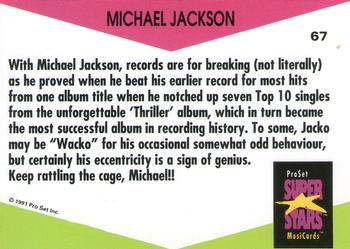 1991 Pro Set SuperStars MusiCards (UK Edition) #67 Michael Jackson Back