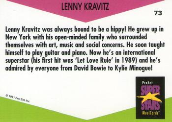 1991 Pro Set SuperStars MusiCards (UK Edition) #73 Lenny Kravitz Back